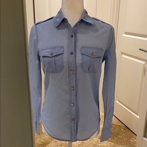 Light Blue Tory Burch Button-Up Shirt